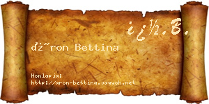 Áron Bettina névjegykártya