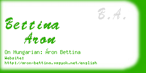 bettina aron business card