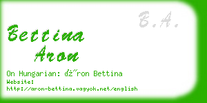 bettina aron business card